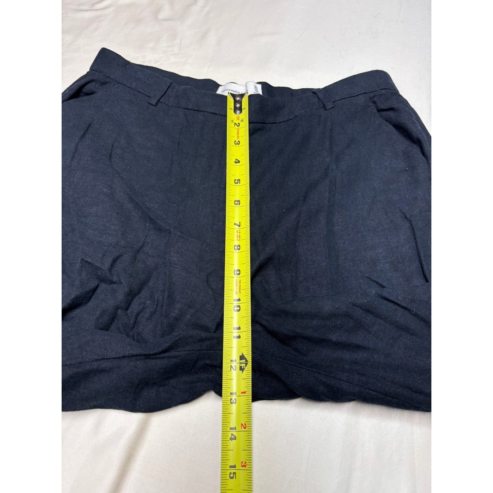 Abercrombie & Fitch Black Linen Blend Wide Leg High Rise Pants Womens 30/10R L29 - Picture 7 of 11